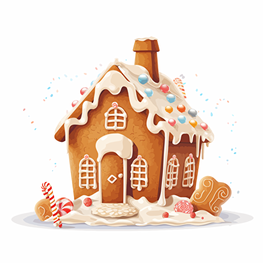 gingerbread house clear white background vector