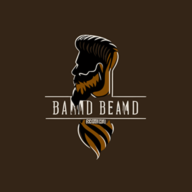 logo for beard Trimmer, simple, 3 colors, vector art, clean, silhouette of beard
