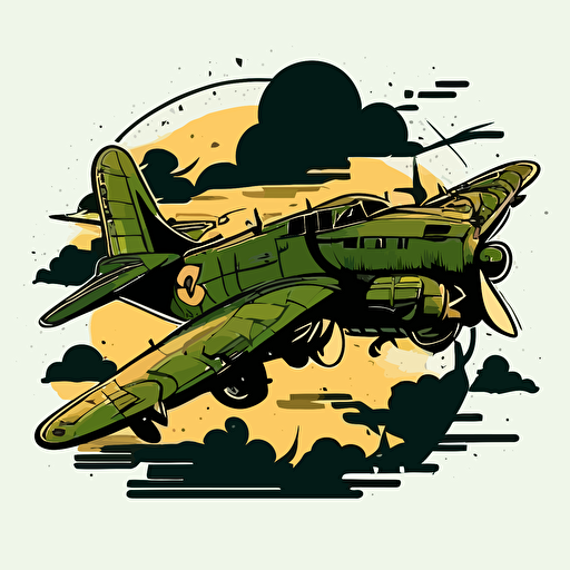 militar airplane doodle vector ilustration