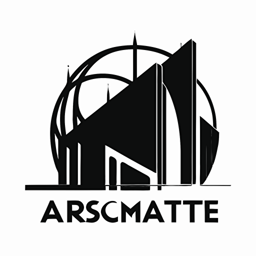 iconic logo, architect, minimalist, black vector on white background