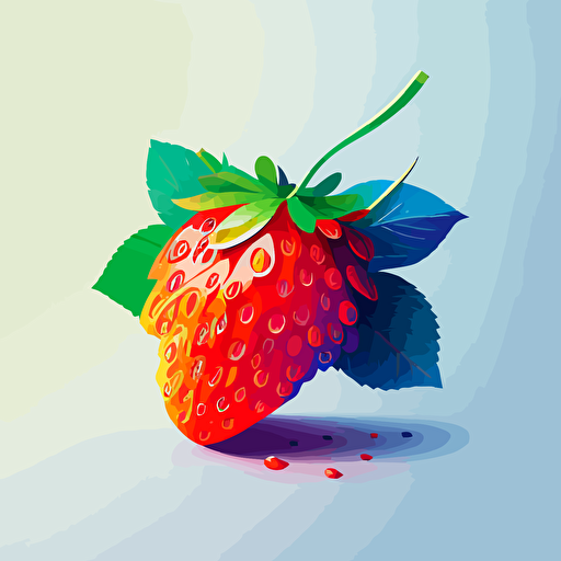vector, strawberry minimalistic colorful illustration v5