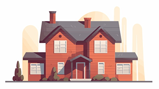 vector flat simple cartoon house on white background