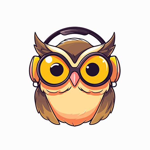 simple logo design of cute happy owl, flat 2d, esport, vector, company logo, macdonalds sing style, graffiti style, Lacoste sign style @Young126