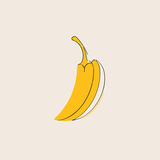 minimal line logo of a banana, vector