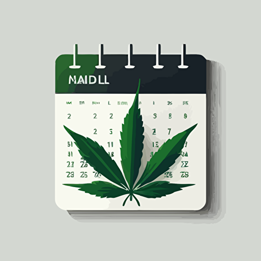 a mascot logo design of weed in the form of a calendar minimal simple educational modern vector
