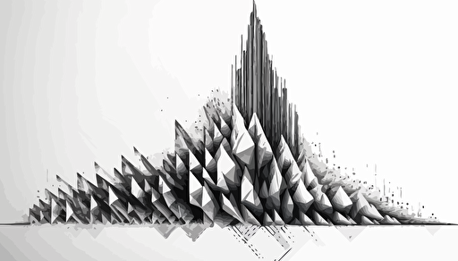 A detailed technical 3-dimensional sketch of a latent space of only thin line of a machine learning model analysis of an image with thousands of arrows, an image consisting of a lot of vectors, a charcoal sketch with white background