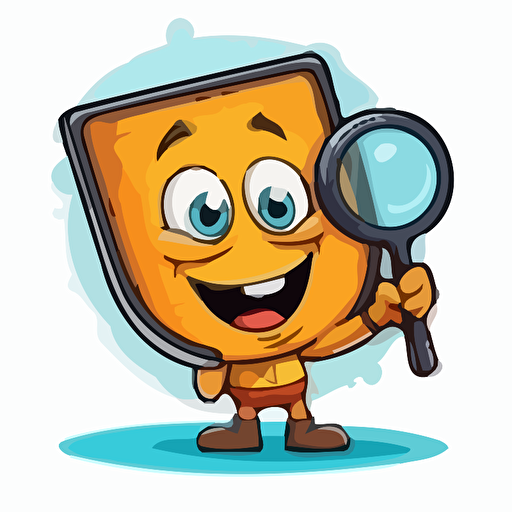 drawing vector cartoon magnifying glass, in the style of precisionist style, 2d game art, the vancouver school, handsome, smilecore, quadratura