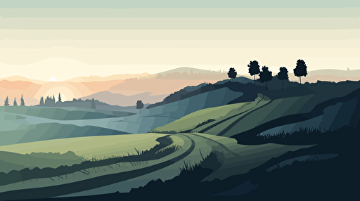 vector illustration of Landscape with many unclear paths.