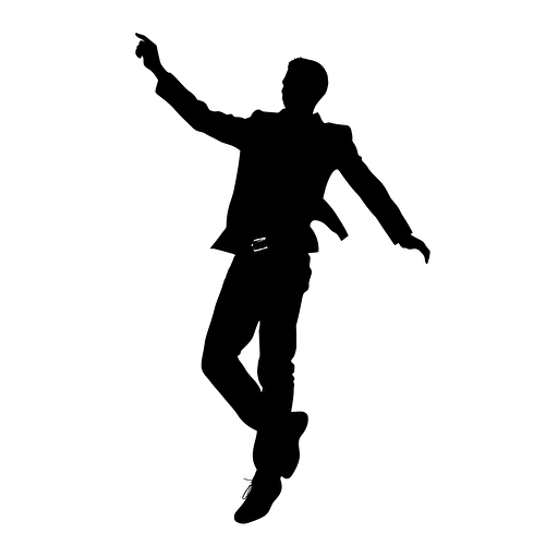 vector illustration, minimalist illustrator, silhouette of a person Enthusiastic and attractive young mans