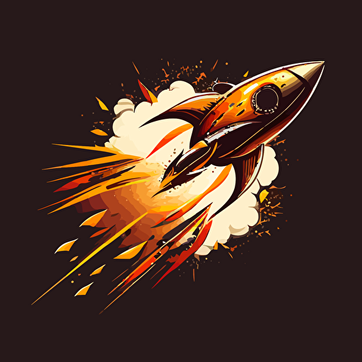 light speed rocket ship, logo, vector illustration