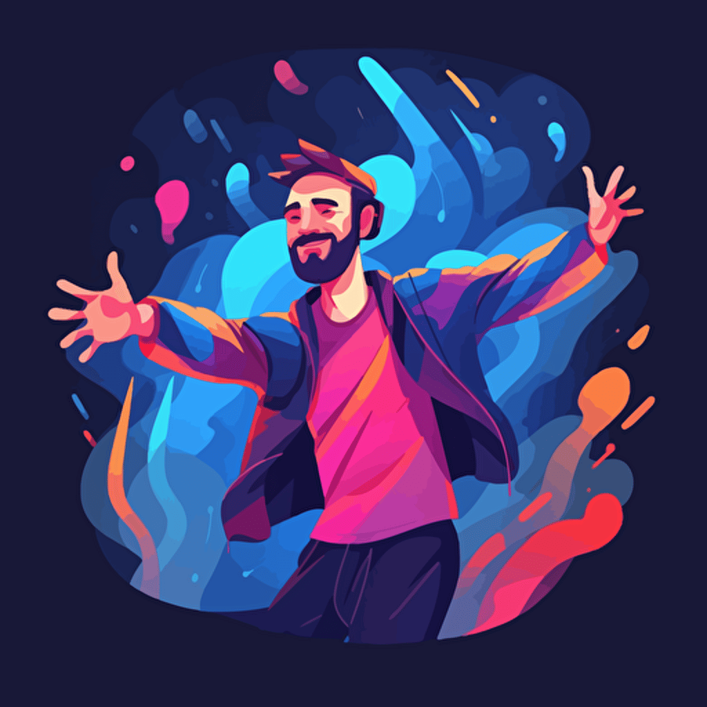 promotion of a new tiktok channel: vector art, flat style