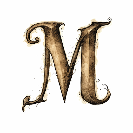 vector image of a letters T and the letter M simple black script