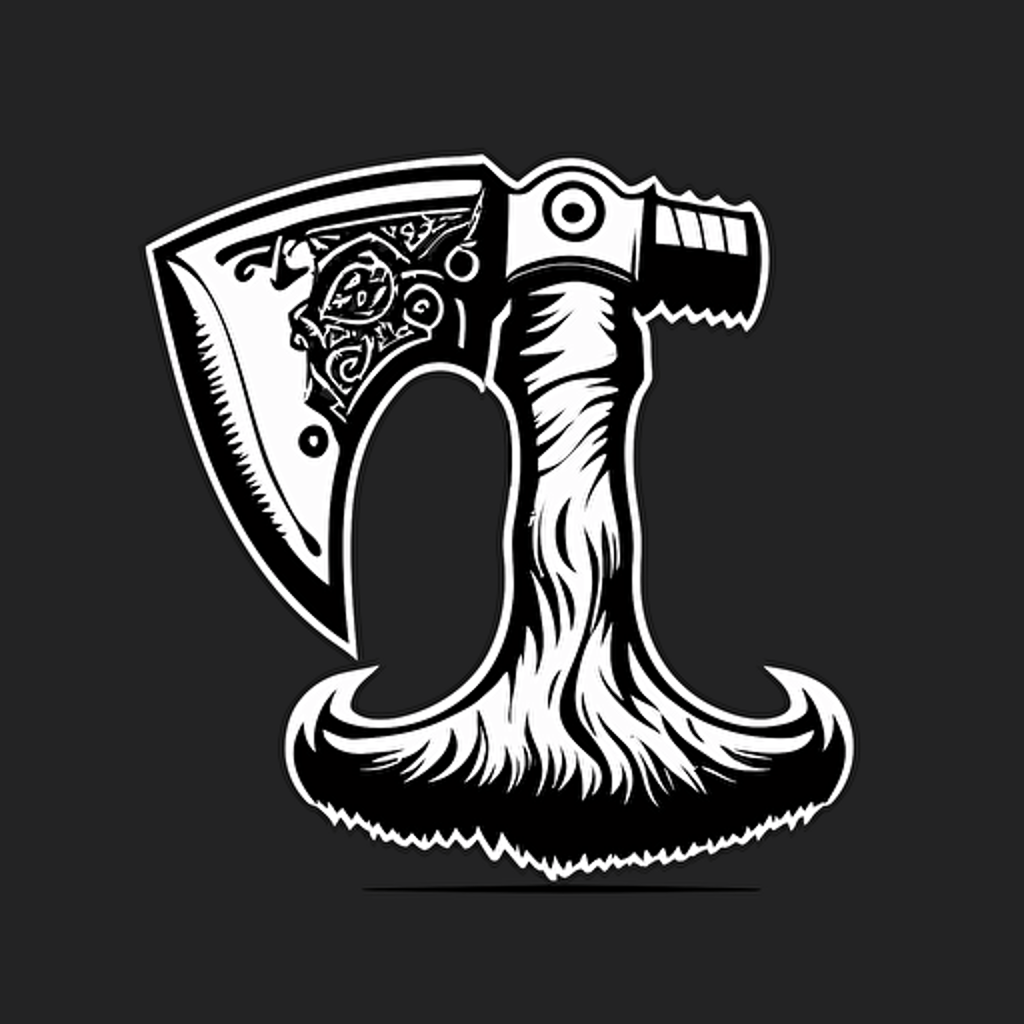 black and white axe vector