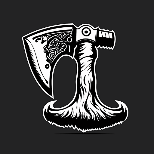 black and white axe vector