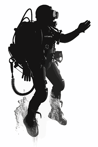 silhouette of a diver, svg, vector, white background