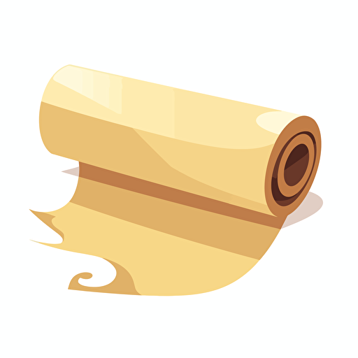 Simplified flat art vector image of blank scroll paper on white background 3