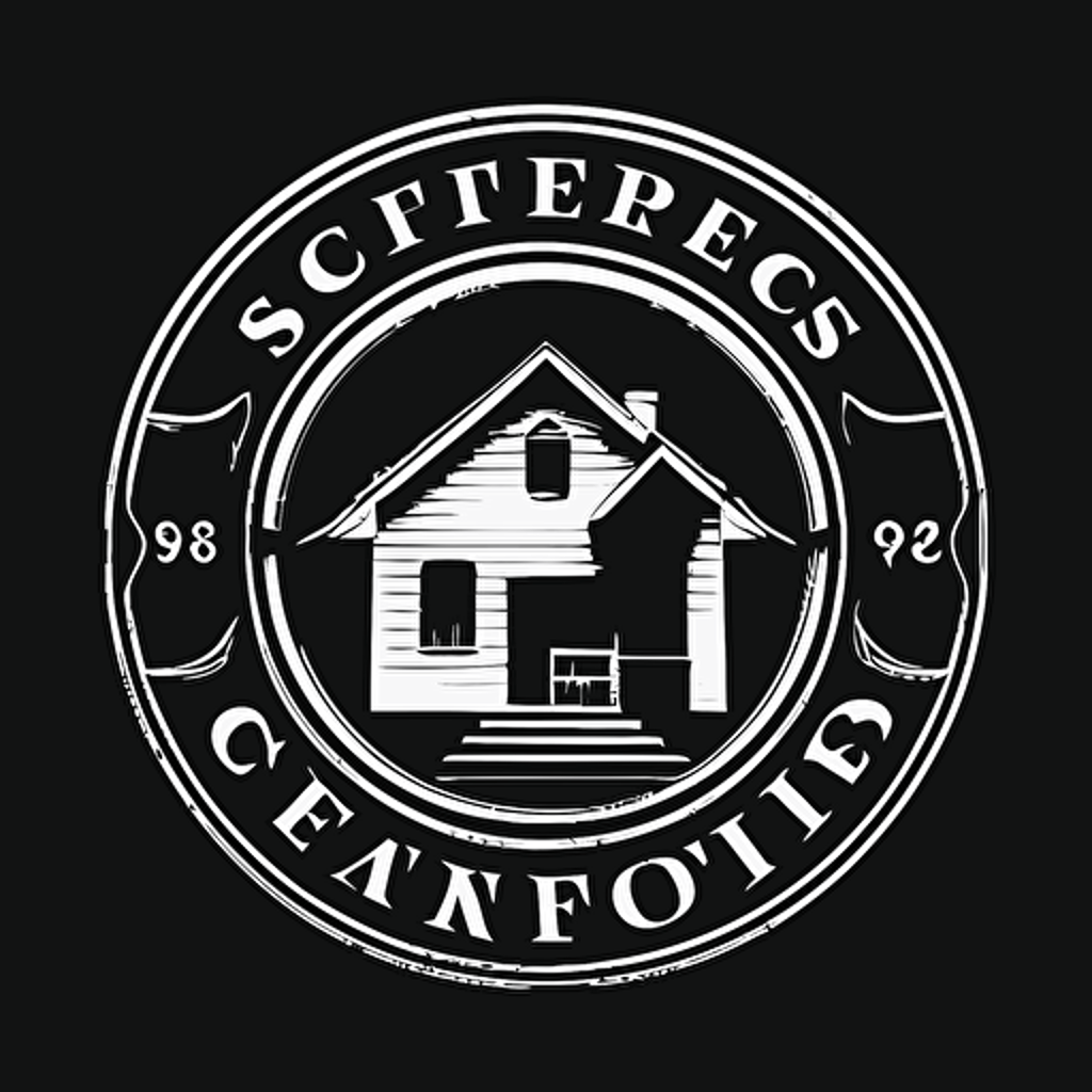 vector, striking logo for a home inspection company called "Certified Safe Homes" , the logo should give the feeling security and safe home black and white