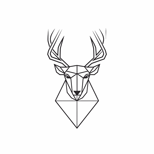 minimal line logo of a stag , vector, with letters SOD