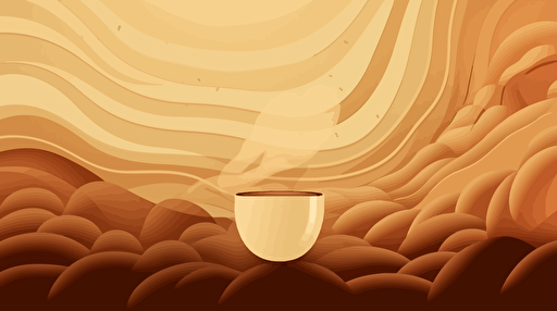 light tan background image, coffee company, vector art style, focused illustration in the upper right of image,