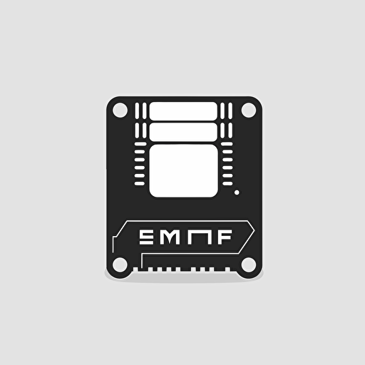 flat vector logo an esp32 chip, black and white, simple minimal, by Ivan Chermayeff