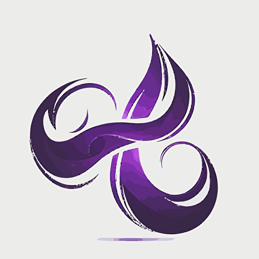 icon, logo, simplistic, infinity symbol, small electric flame, white background, single color, purple, vector, no shadows