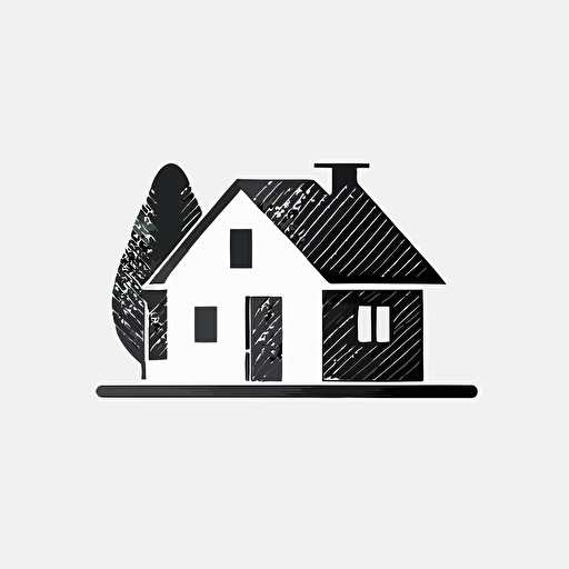 minimalistic logo of a house, flat icon, vector, professional, isolated white background