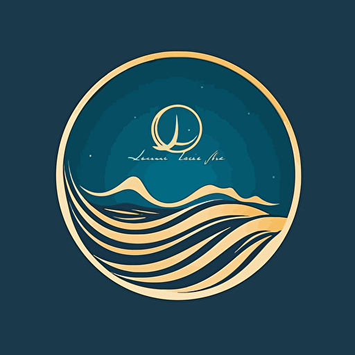 a logo for a company call Leonardo Loureiro, minimalist, vector, colors ocean blue and gold