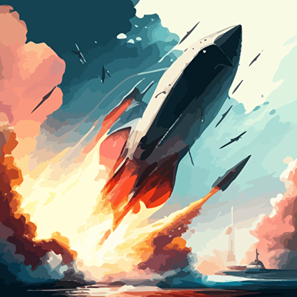 spacex starship launch vector art high quality