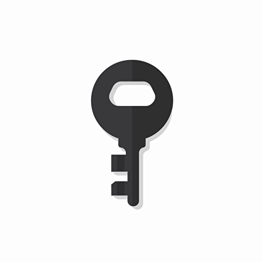 cybersecurity key icon, flat vector art, white background, no lettering, no image noise
