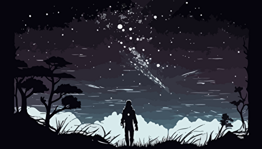 starfield, off world, outer space, minimalistic, vector