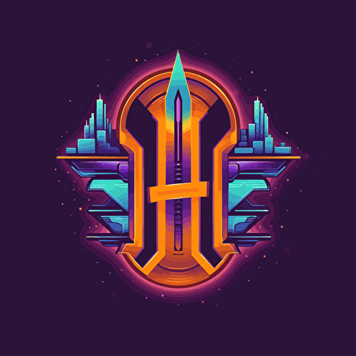 sci-fi H logo vector