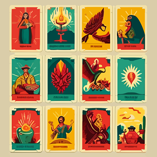 mexican loteria cards vectorial style