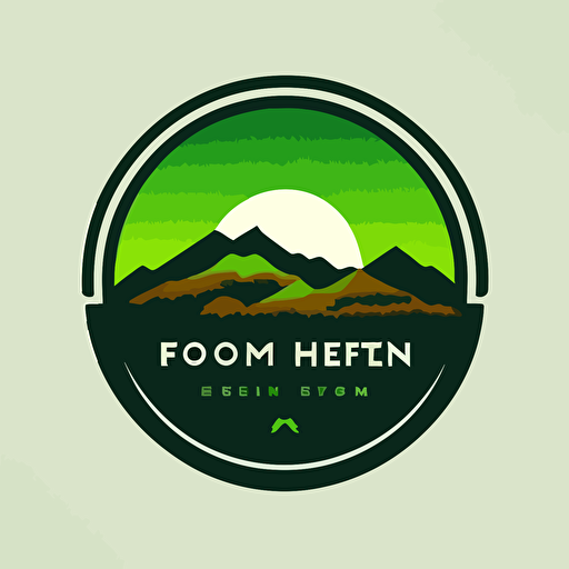design a simple flat logo for eco friendly project named Green Horizon , minimum details, vector