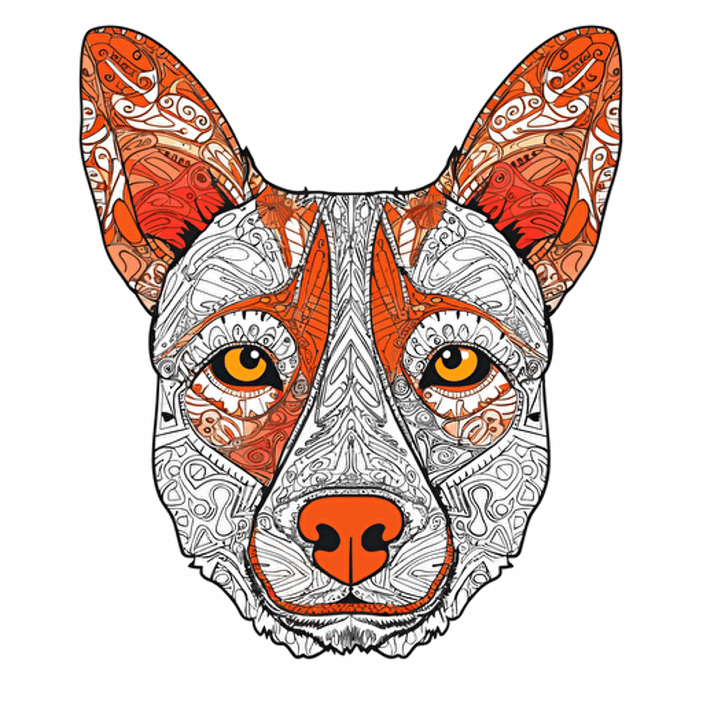 alex grey simplified on white background of cattle dog vector,