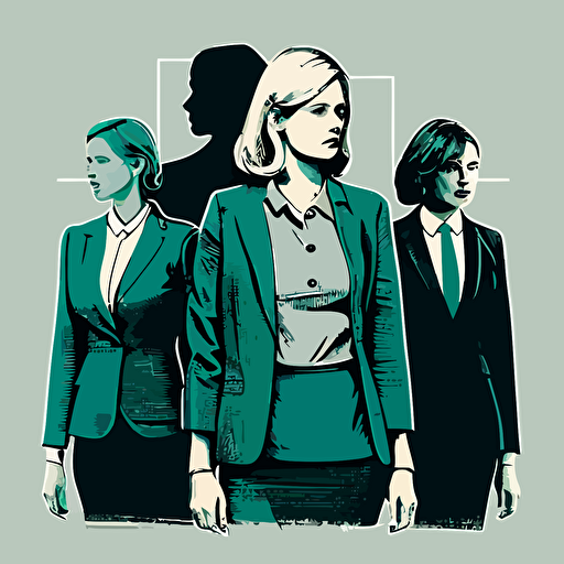 four women in business suit, as top manager , at the top, vector illustration illustration