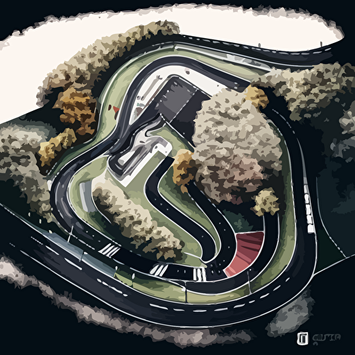 Nordschleife track, motorsport, gt3 cars, droneview, vector, race