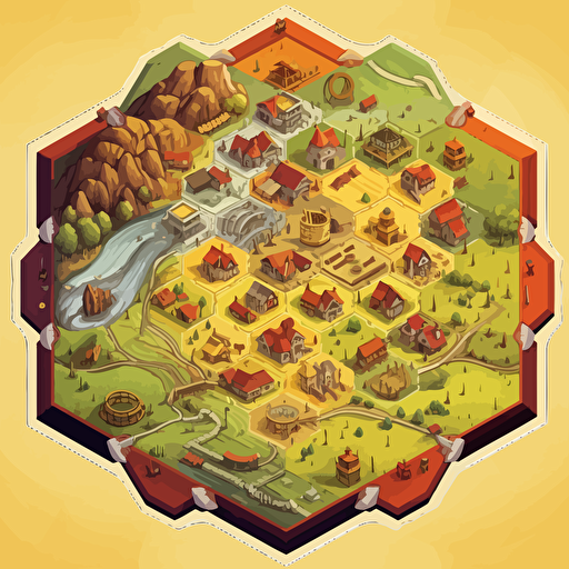 vector art alternative board game box art for settlers of catan