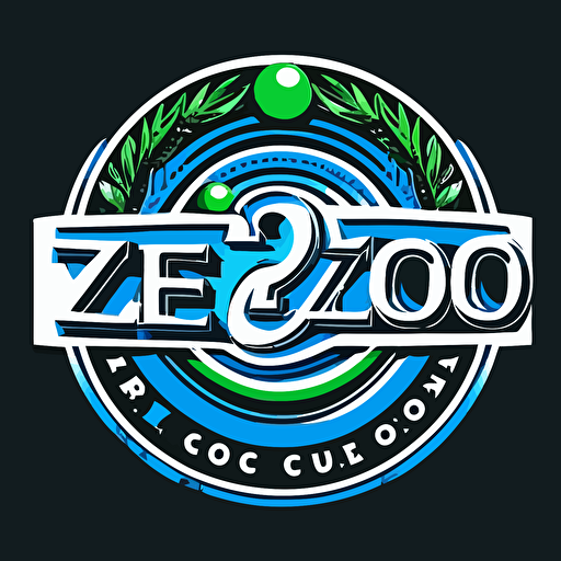 vector logo for zero cool studios, blue, green, white, black