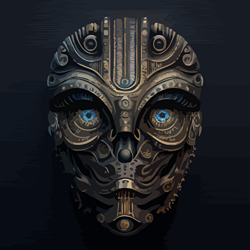 a mechanical robotic face vector logo. Mix of carbon fiber and titanium. Intricate detail, Color Grading, 32k, Super