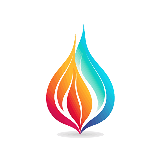 flame waterdrop leaf on white background logo easy colours vector