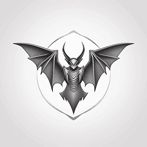 bat, professional corporate logo, greyscale, vector design
