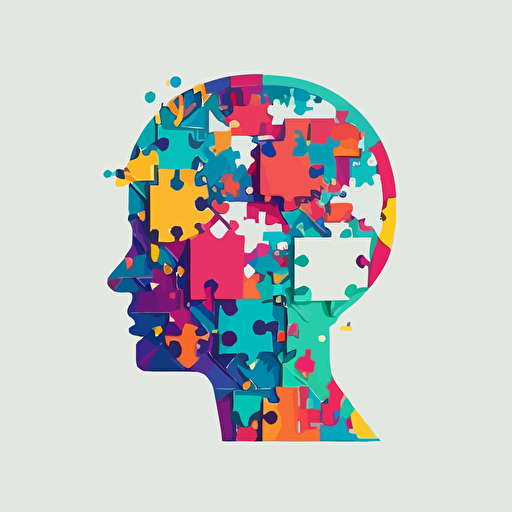 colorful flat vector of psychology