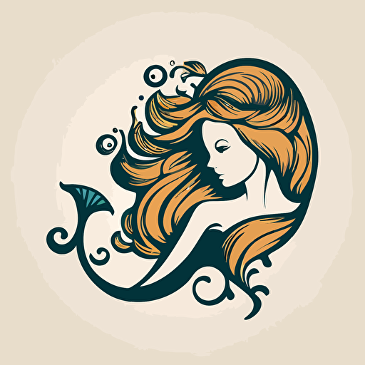 mermaid, logo, vector, simple