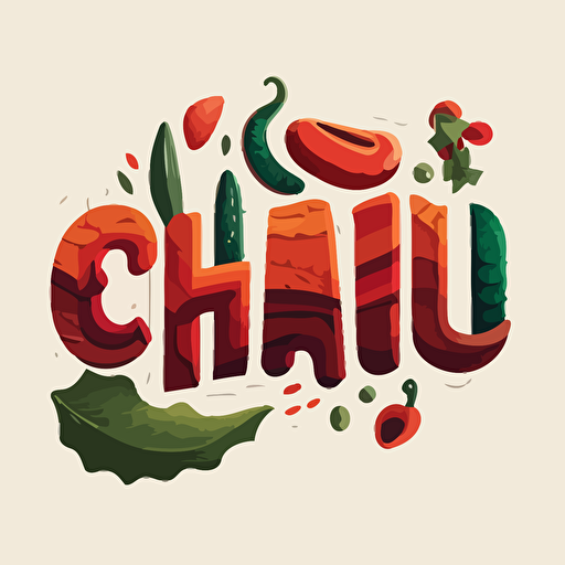 chile in lettering, 2d, vector
