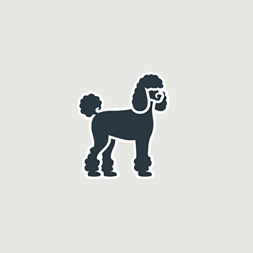 A vector logo of a poodle, simple, memorable, sophisticated, elegant, luxurious, high-end, charming