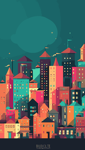 cityscape flat vector, colorful