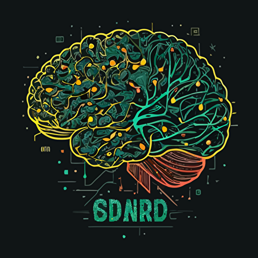 vector logo brain contains of small brains, dao, crypto