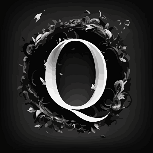 make it into the letter O, vector, black and white