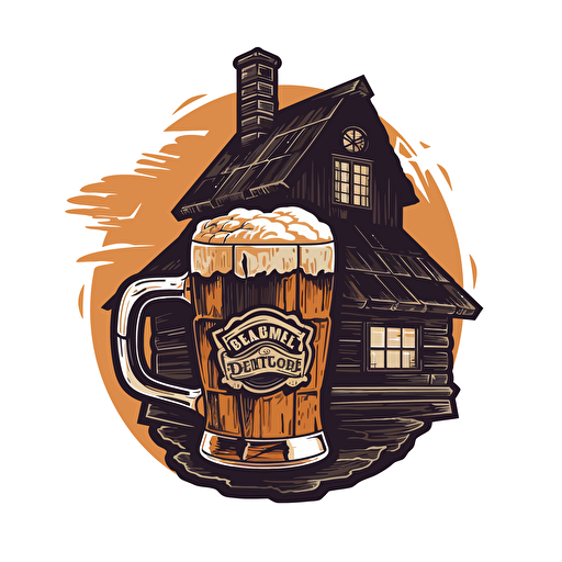 2 color logo vector of a barn and a beer stein