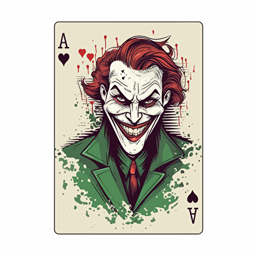romme card, joker, vector illustration, simple, white background